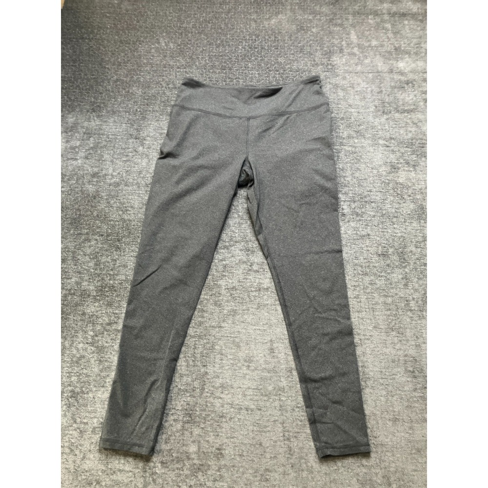 Tek Gear Shapewear Leggings Womens Large Gray Heather Skinny Leg Gym Workout